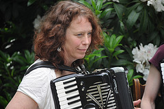 Amy Denio playing her accordion