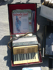 An antique accordion