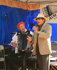 Accordion players on stage